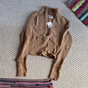 Free People Tan Cowl Neck Sweater